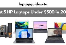 Best HP laptops under 500 dollars arranged on desk with HP logo 2026