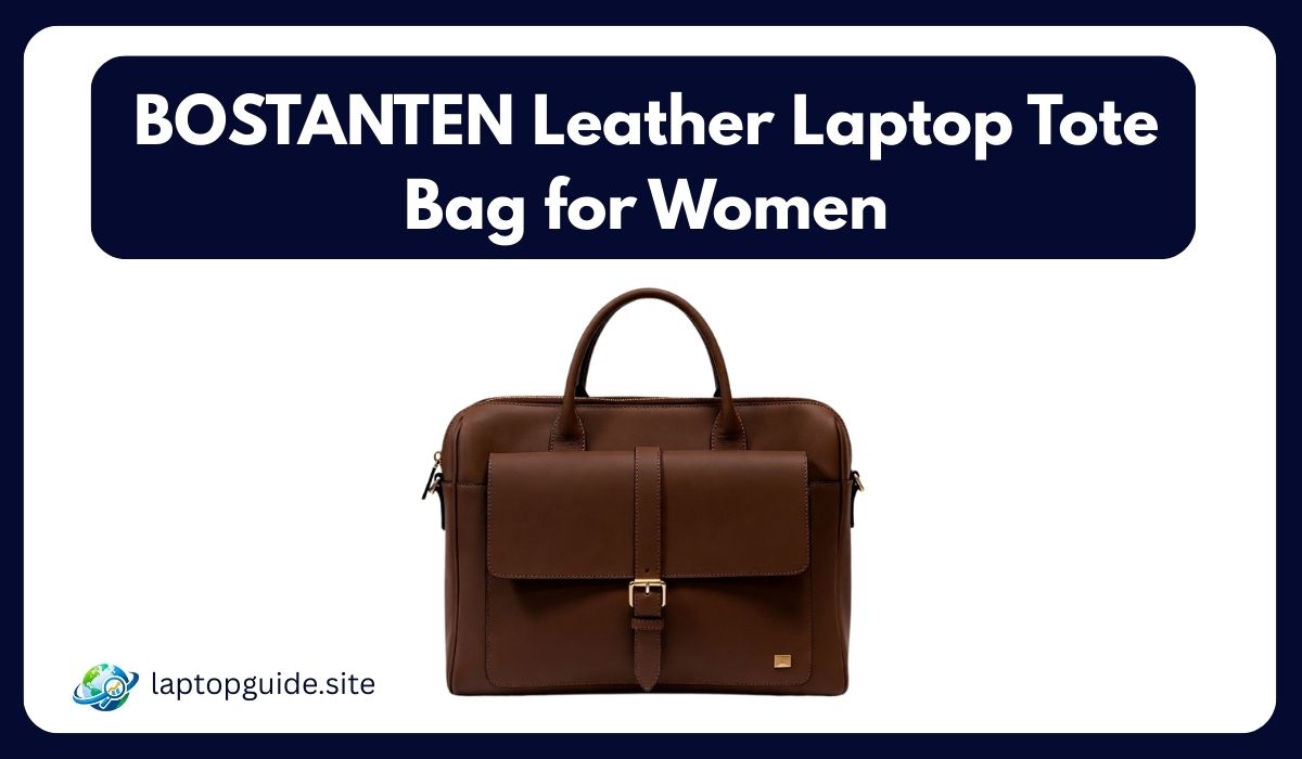 BOSTANTEN Leather Laptop Tote Bag for Women